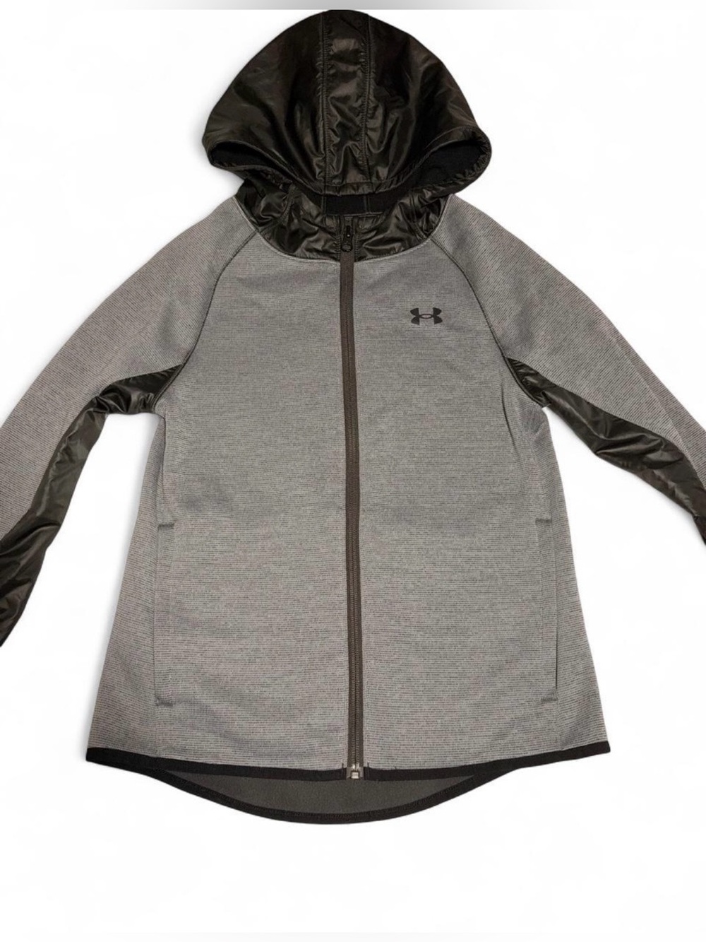Under Armour Gray and Black Hooded Zip Utility Jacket